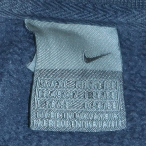Nike Women Blue Swoosh Crew Neck Pullover Sweatshirt Size L