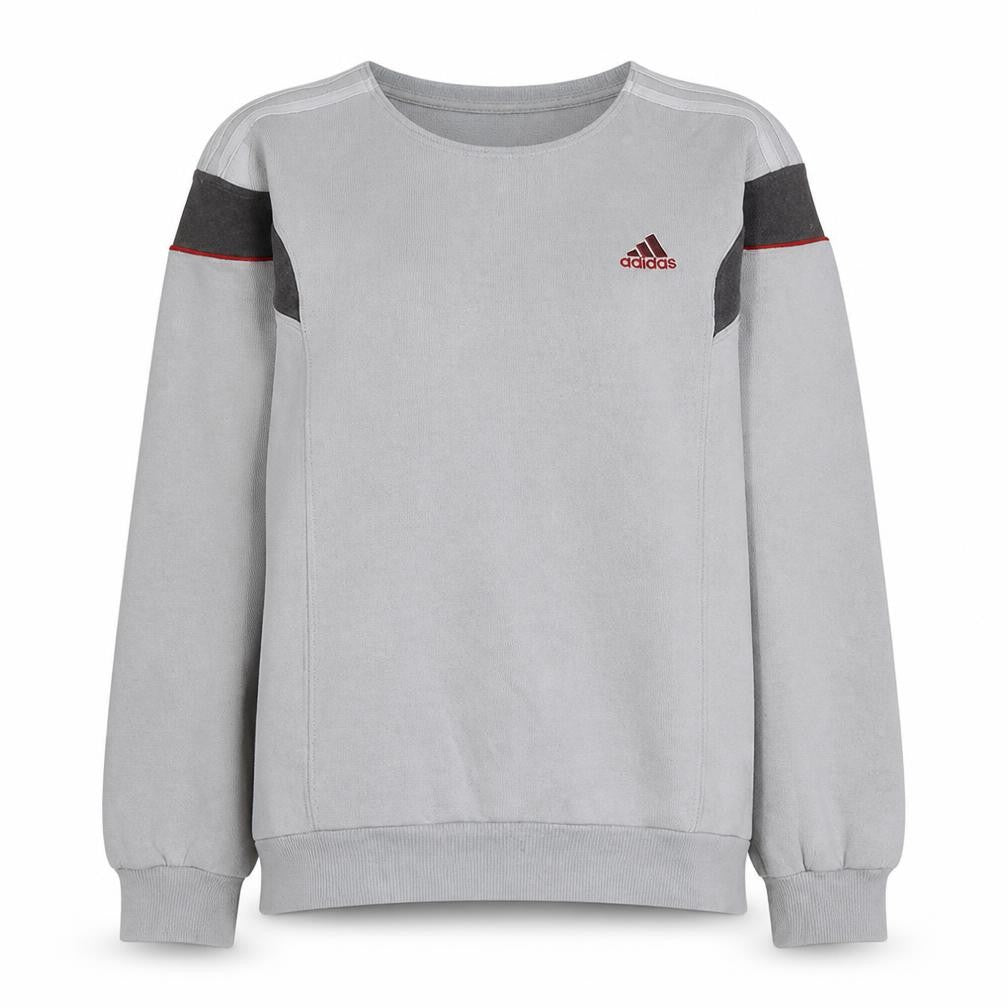 Adidas Womens Grey Crew Neck Pullover Sweatshirt Size 14