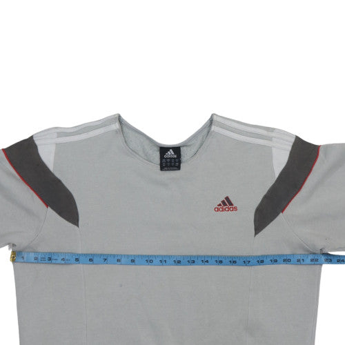 Adidas Womens Grey Crew Neck Pullover Sweatshirt Size 14
