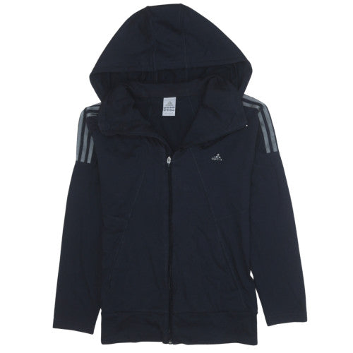 Adidas Womens Black Size 16 Hooded Full Zip Track Jacket