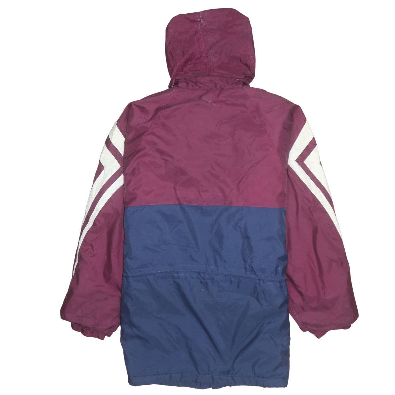 Adidas Mens Blue Burgundy 90s Retro Hooded Windbreaker Jacket L