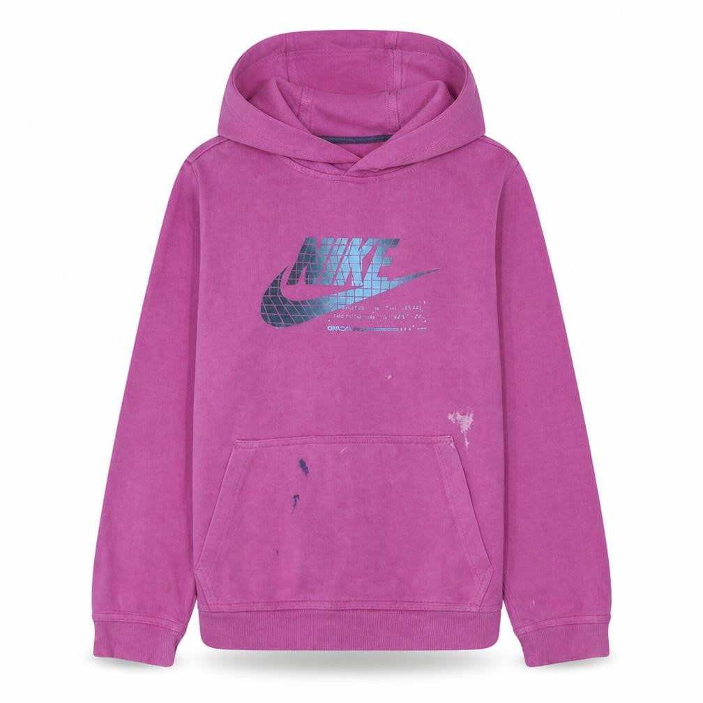 Nike Womens Pink Pullover Hoodie L Graphic Logo Cotton Blend