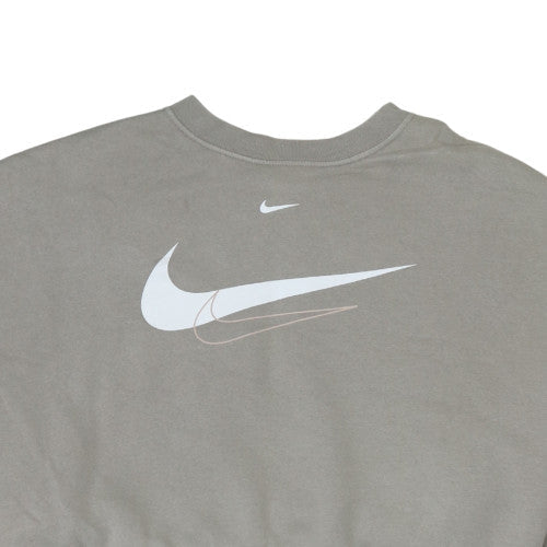 Nike Womens Grey Loose Fit Crew Neck Sweatshirt Size S Logo Print