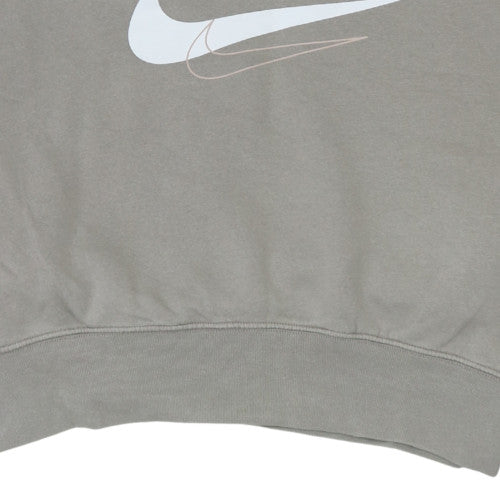 Nike Womens Grey Loose Fit Crew Neck Sweatshirt Size S Logo Print