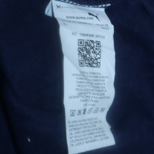 Puma Boys Navy Blue Pullover Hoodie Sweatshirt Size 16 Years Cotton Blend