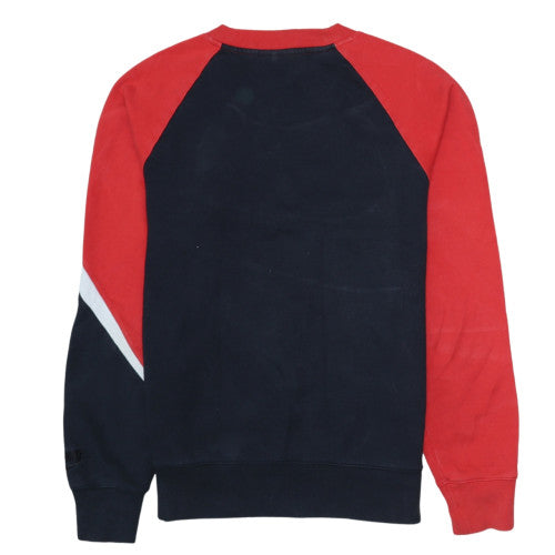 Nike Mens Red Black Crew Neck Colour Block Sweatshirt Size S