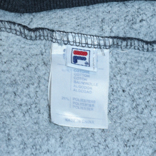 FILA Men's Black Pullover Hoodie Size S Logo Fleece Sweatshirt
