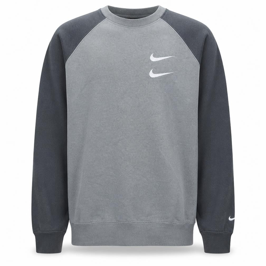 Nike Men's Grey Crew Neck Logo Sweatshirt Medium Cotton Blend