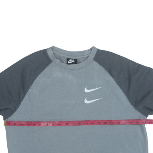Nike Men's Grey Crew Neck Logo Sweatshirt Medium Cotton Blend