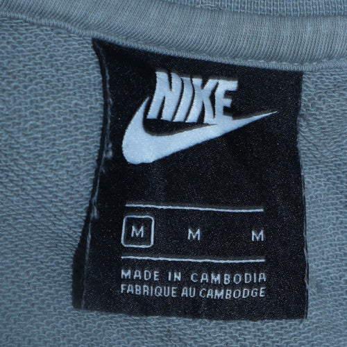 Nike Men's Grey Crew Neck Logo Sweatshirt Medium Cotton Blend