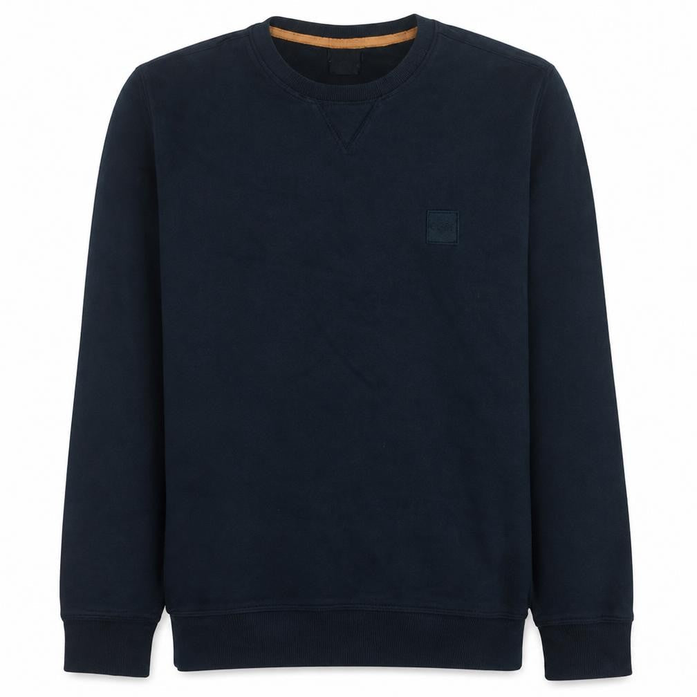 BOSS Men's Blue Crew Neck Regular Fit Cotton Sweatshirt M