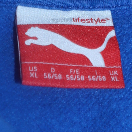 Puma Men's Blue XL Pullover Hoodie Sweatshirt Graphic Print