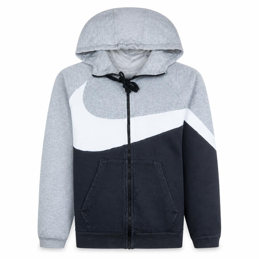 Nike Men's Grey Full Zip Hoodie M Sports Fleece