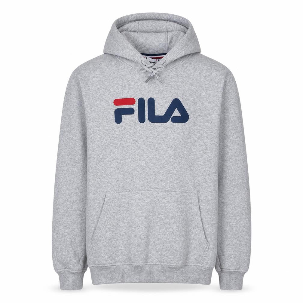 Fila Men's Grey Pullover Hoodie Medium Cotton Blend Sportswear