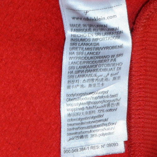 Calvin Klein Jeans Men's Red Crew Neck Logo Sweatshirt Size S