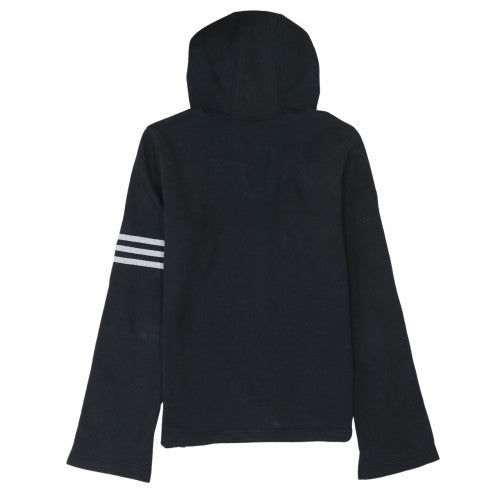 Adidas Womens Black Pullover Hoodie Size 10 Cotton Hooded Athletic Top