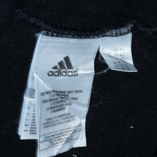 Adidas Womens Black Pullover Hoodie Size 10 Cotton Hooded Athletic Top