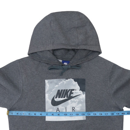 Nike Men's Grey Pullover Hoodie S Graphic Logo Fleece