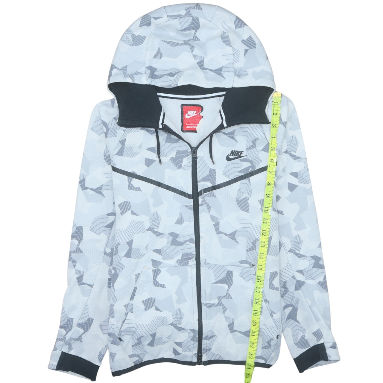 Nike Men's Grey Full Zip Camouflage Hoodie Size S