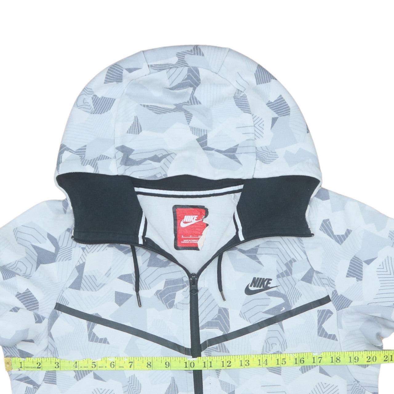 Nike Men's Grey Full Zip Camouflage Hoodie Size S