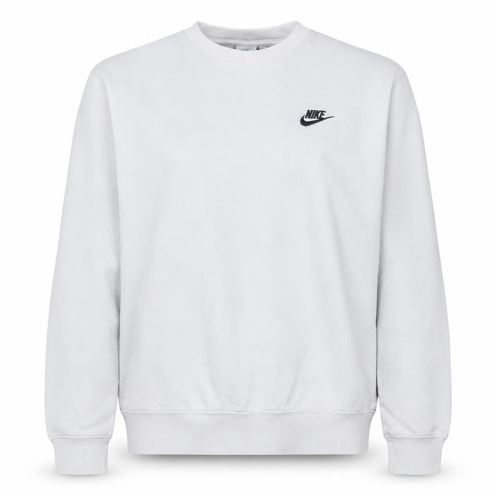 Nike Womens White Small Crew Neck Pullover Sweatshirt