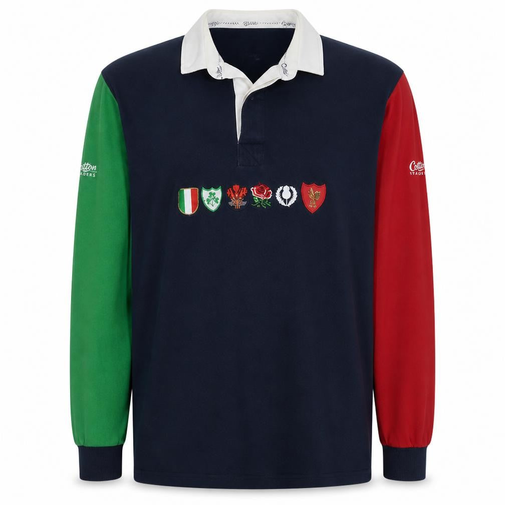 Cotton Traders Mens Multicoloured Rugby Henley Sweatshirt XL