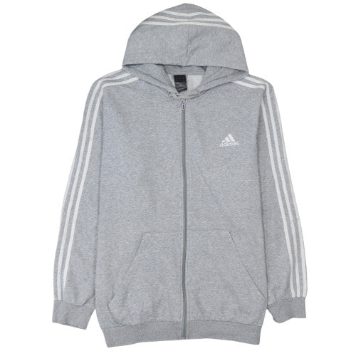 Adidas Men’s Grey 2XL Full Zip Hoodie Sports Fleece Sweatshirt