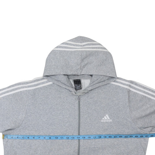 Adidas Men’s Grey 2XL Full Zip Hoodie Sports Fleece Sweatshirt