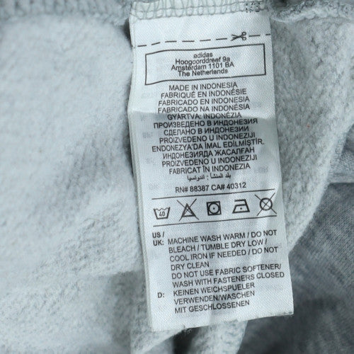 Adidas Men’s Grey 2XL Full Zip Hoodie Sports Fleece Sweatshirt