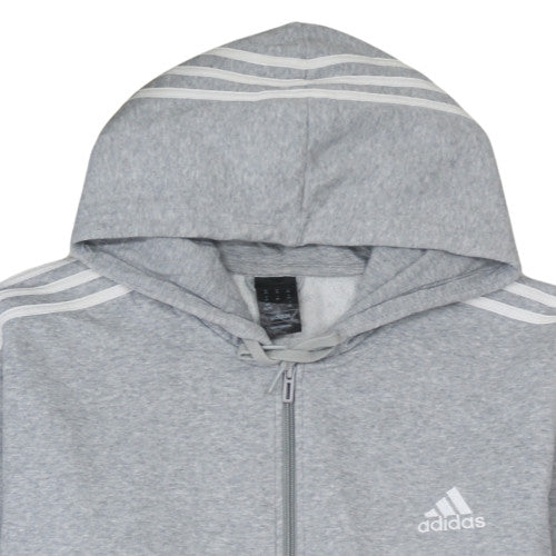 Adidas Men’s Grey 2XL Full Zip Hoodie Sports Fleece Sweatshirt