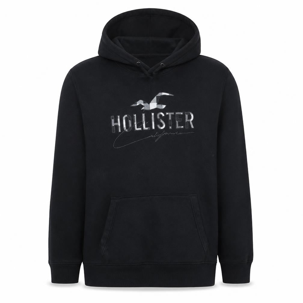 Hollister Women's Black XL Pullover Hoodie with Logo Print