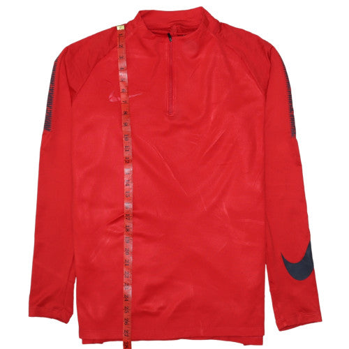 Nike Men's Red Dri-Fit 1/4 Zip Athletic Sweatshirt Size L