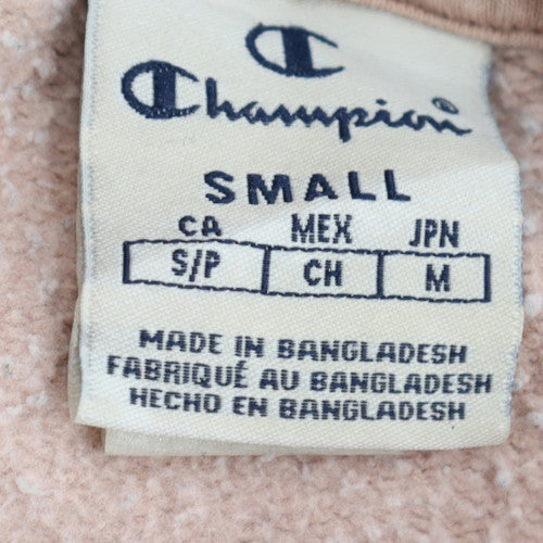 Champion Women’s Pink Small Pullover Hoodie with Logo Print