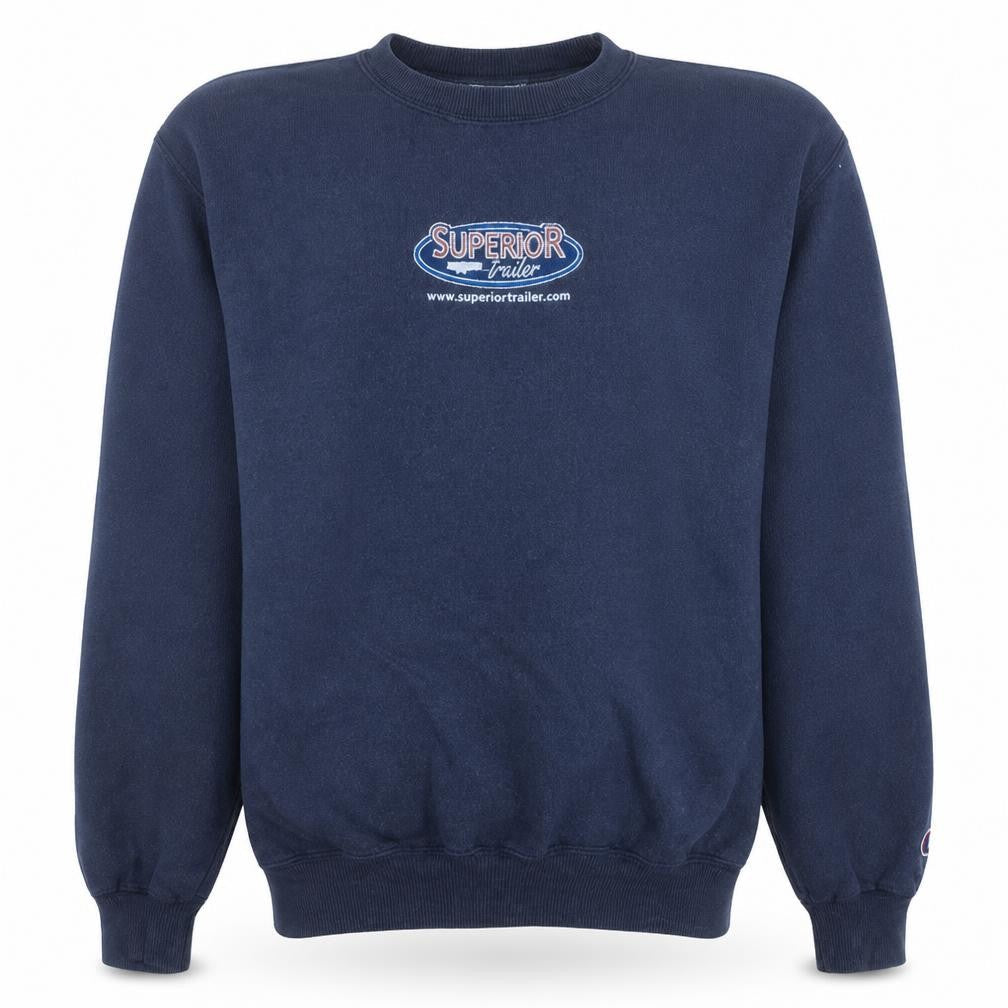 Champion Men's Navy Blue Crew Neck Sweatshirt M Graphic Print Pullover