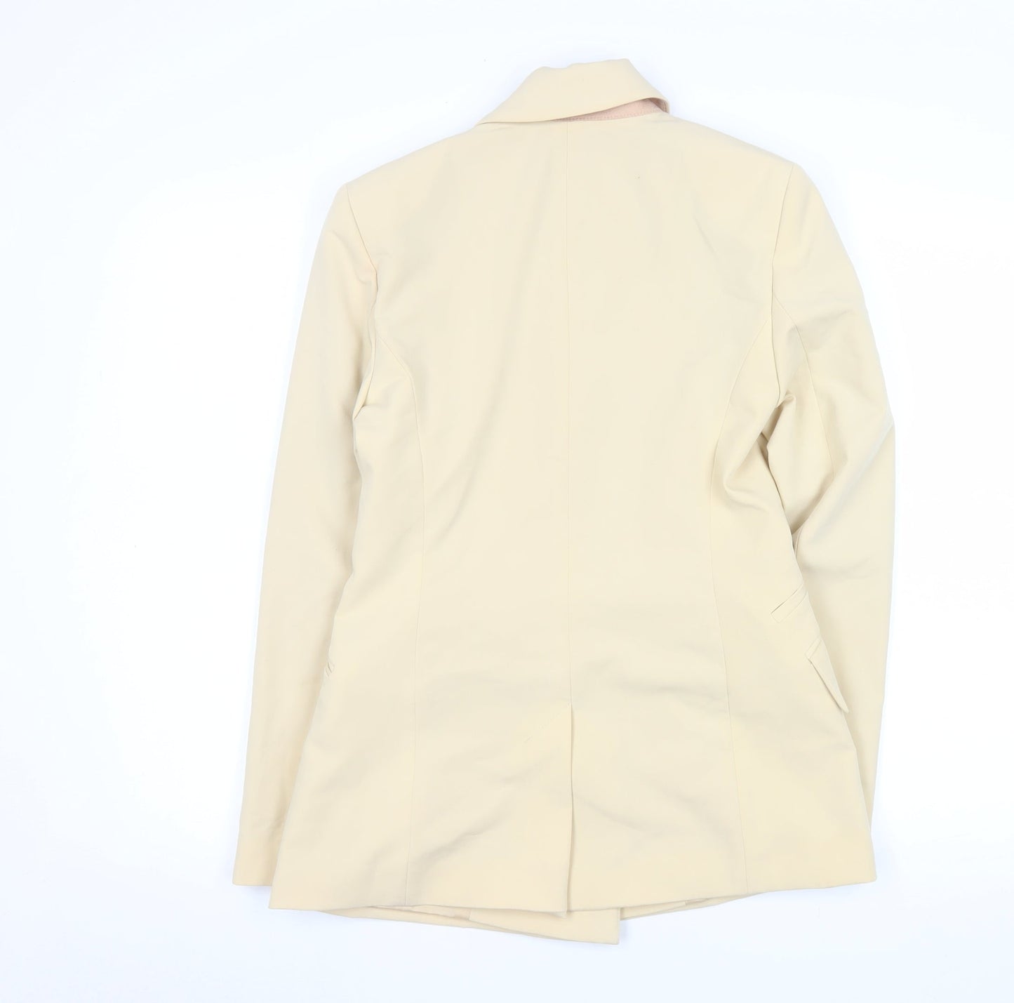 Topshop Women’s Beige Double-Breasted Blazer UK 6 Peak Lapel Tailored Jacket