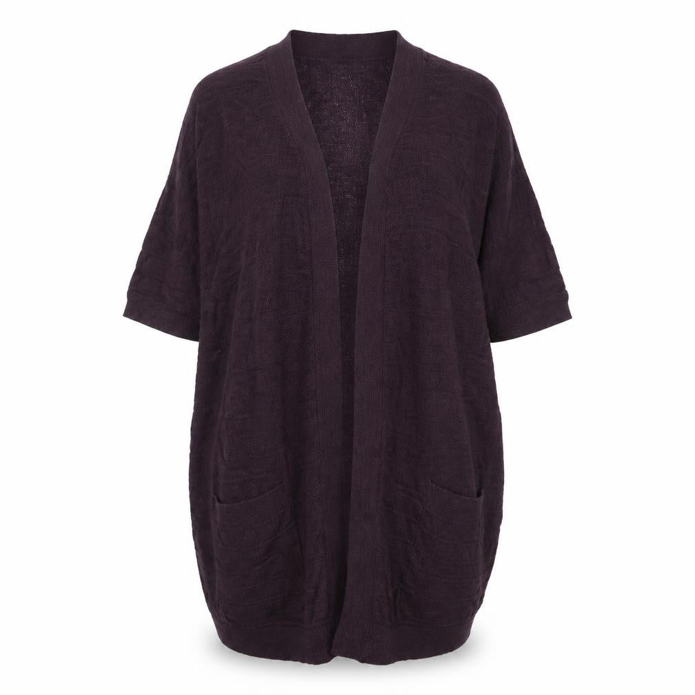 Monoprix Femme Women's Purple Knit Open Cardigan Size 14