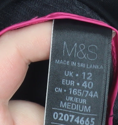 Marks and Spencer Women Black Size 12 Slim Stretch Trousers