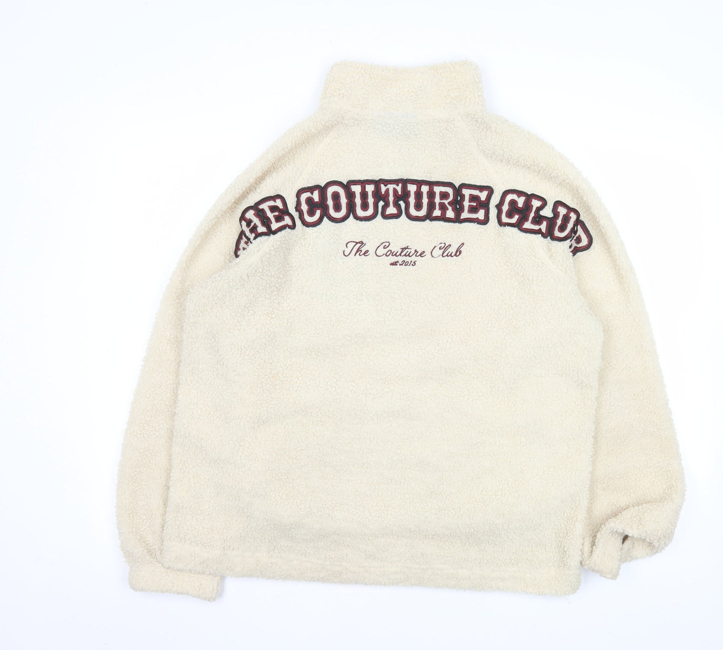 The Couture Club Men’s Beige Fleece 1/4 Zip Jacket Size S