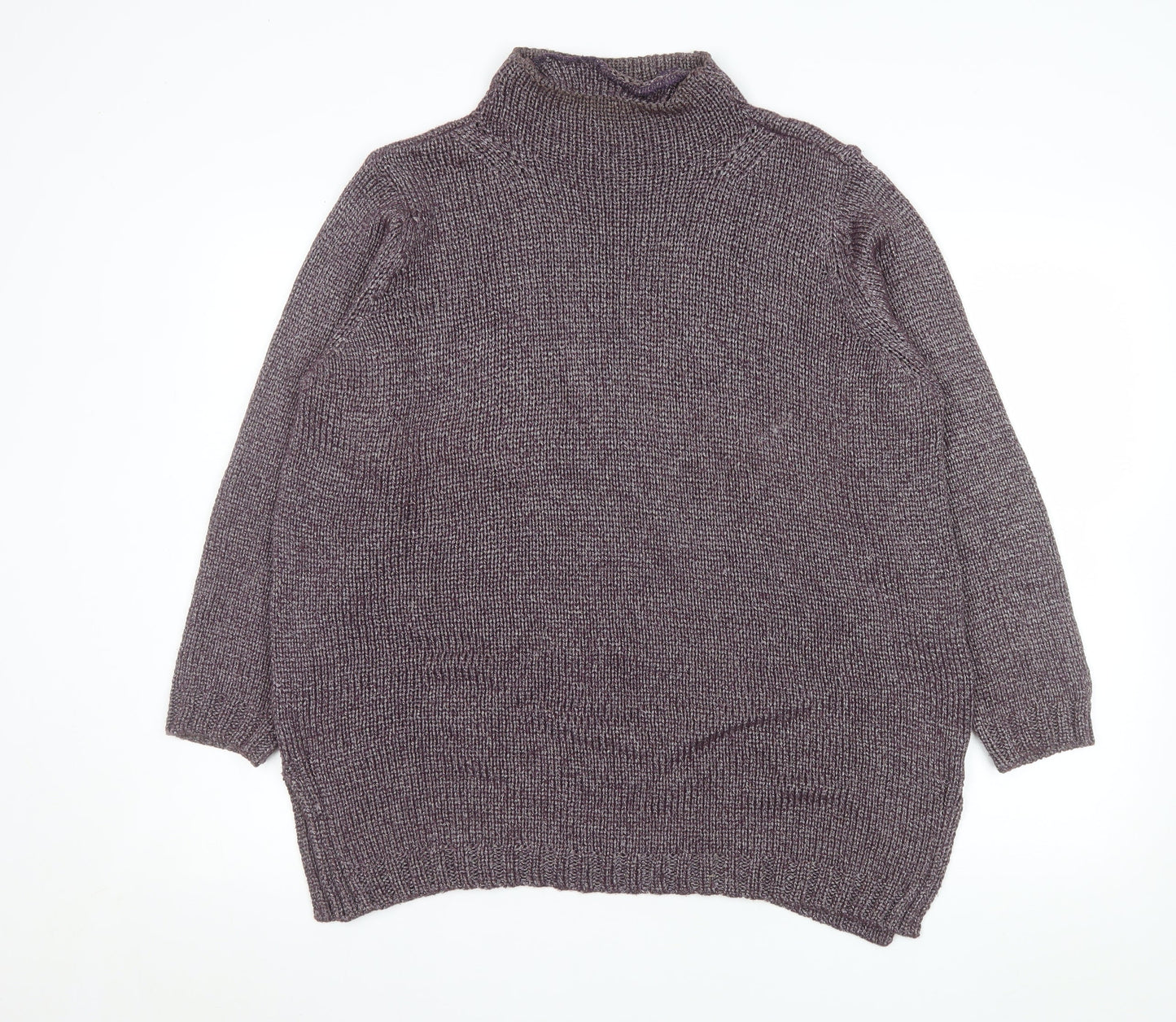 Windsmoor Women’s Purple Mock Neck Chunky-Knit Jumper Size S