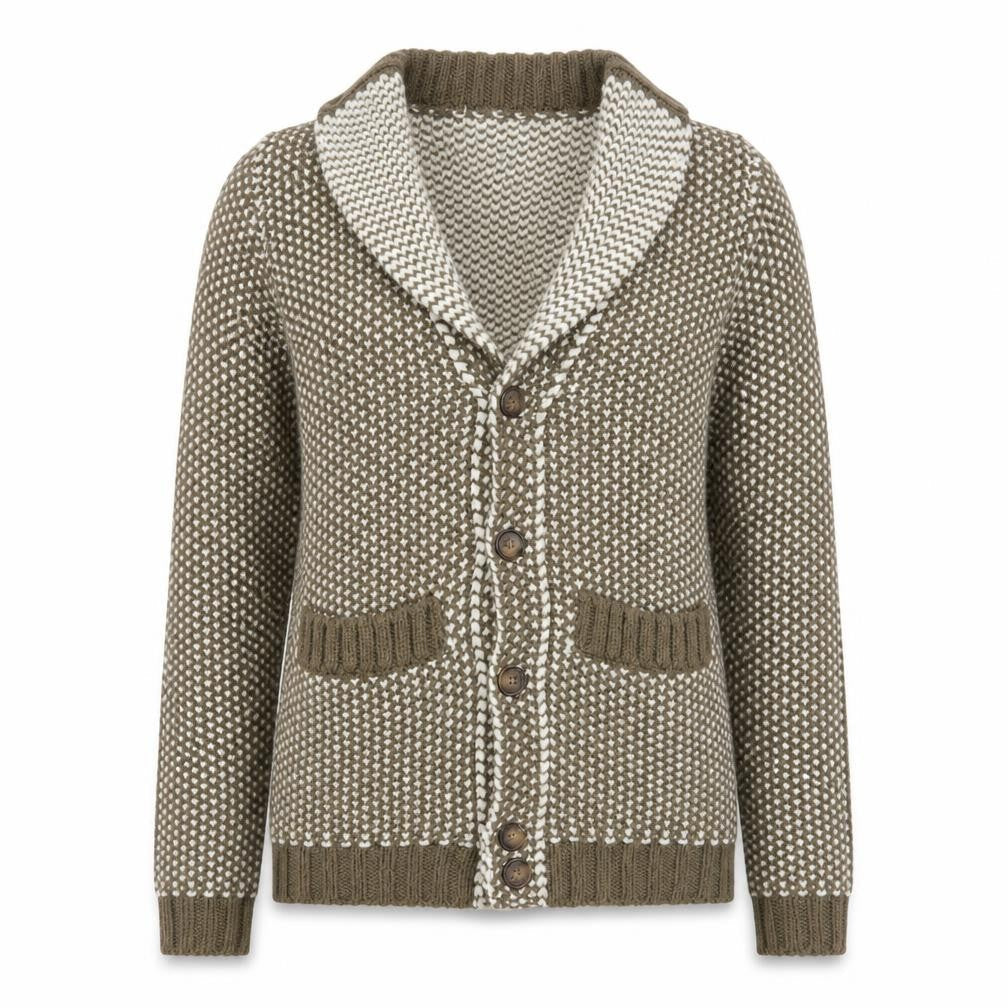 Maglieria Veneta Women's Brown Chunky Knit Cardigan Size S Wool Blend