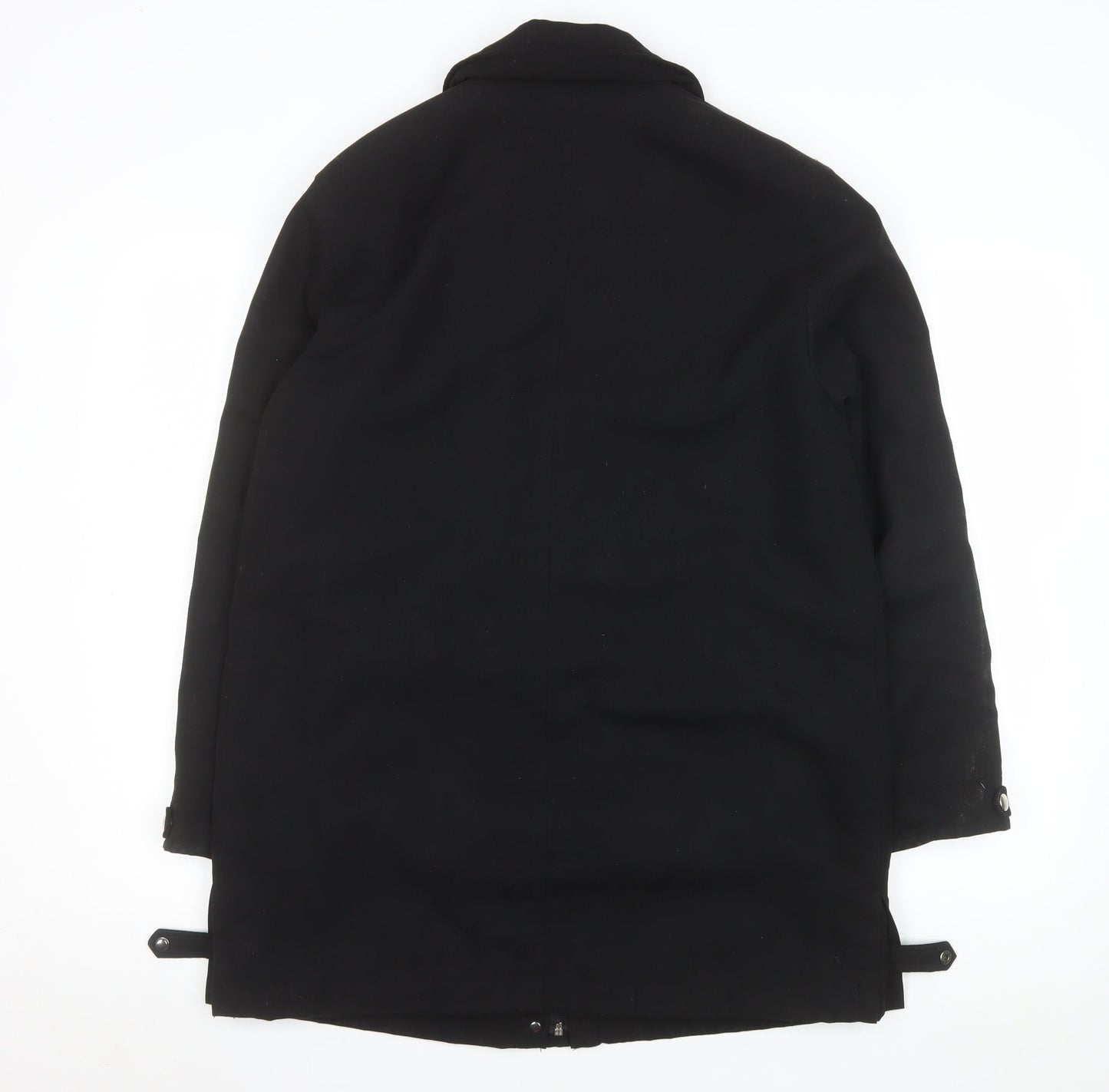 Klass Women's Black Long Overcoat Size 12 Regular Lined Polyester Classic