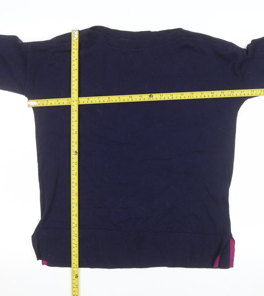 Joules Women’s Blue Crew Neck Cotton Bamboo Jumper Size 10