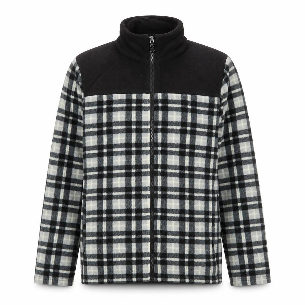 Cotton Traders Men's Black Checked Fleece Jacket Size S