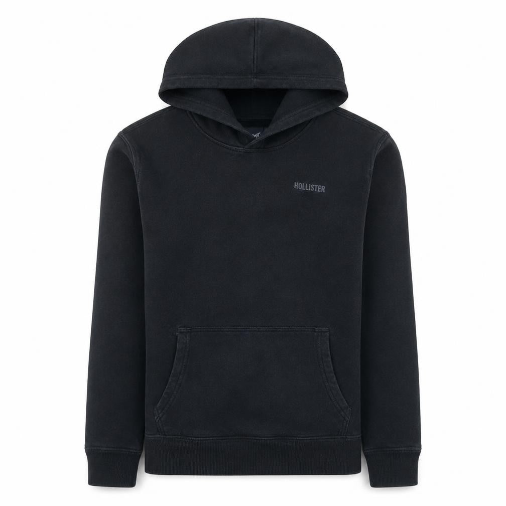 Hollister Mens Black XS Relaxed Fit Pullover Hoodie