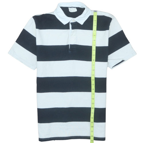 Marks and Spencer Men’s Black White Striped Cotton Polo M