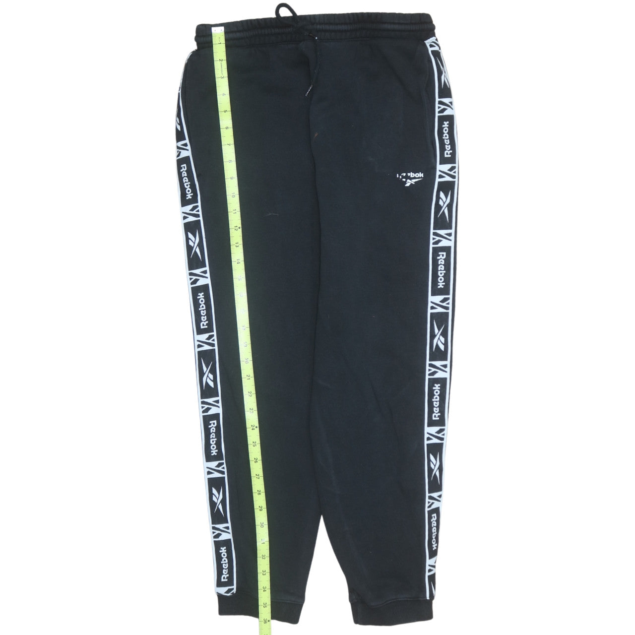 Reebok Men's Black Jogger Sweatpants Medium Logo Tapered Fit