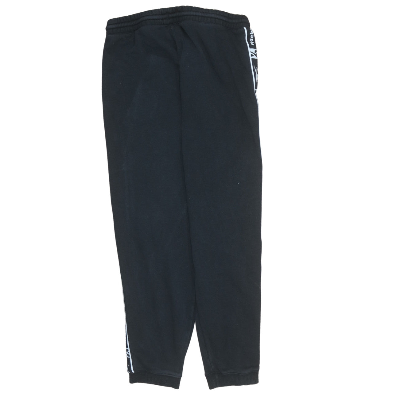 Reebok Men's Black Jogger Sweatpants Medium Logo Tapered Fit