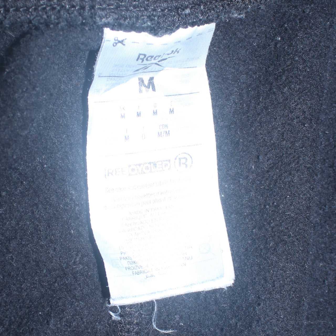 Reebok Men's Black Jogger Sweatpants Medium Logo Tapered Fit