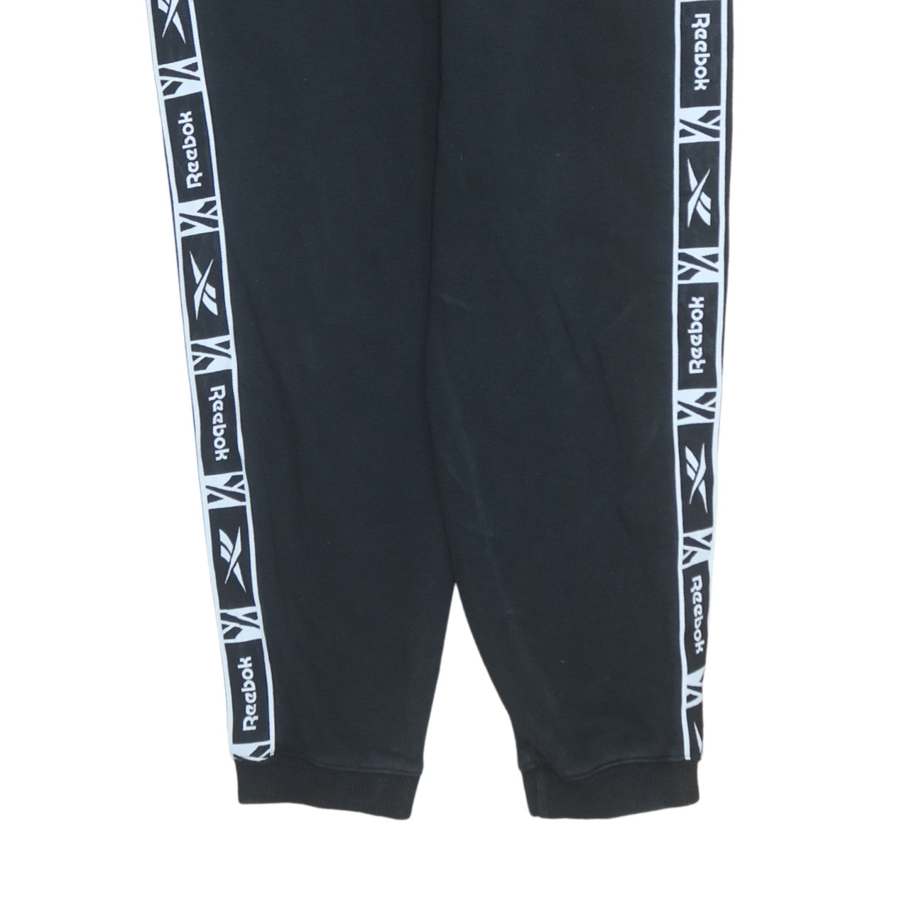 Reebok Men's Black Jogger Sweatpants Medium Logo Tapered Fit