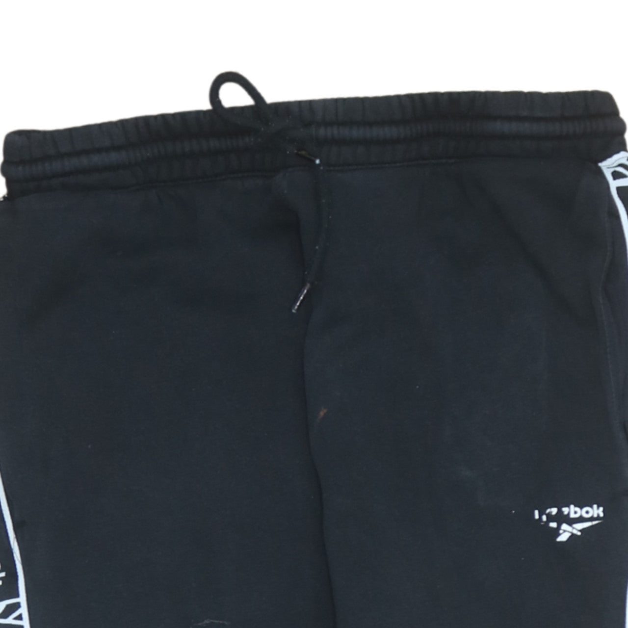 Reebok Men's Black Jogger Sweatpants Medium Logo Tapered Fit